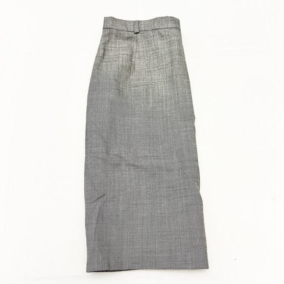 Escada Margaretha Ley Gray Pencil Skirt Back Slit Wool Size 38 - Picture 5 of 5